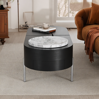Sunvega Set of 2 Wood Finish Nesting Coffee Tables for Farmhouse Living Room