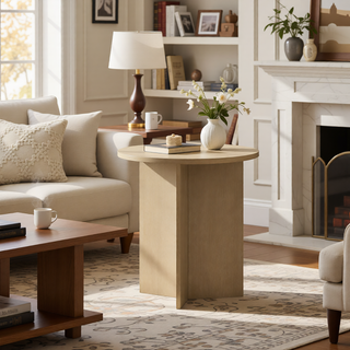 Sunvega Antique Cream Nightstand with Spindle Legs and Spacious Drawer Storage