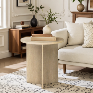 Sunvega Antique Cream Nightstand with Spindle Legs and Spacious Drawer Storage