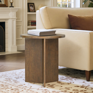 Sunvega Antique Cream Nightstand with Spindle Legs and Spacious Drawer Storage