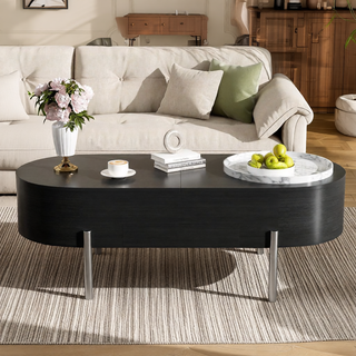 Sunvega Set of 2 Wood Finish Nesting Coffee Tables for Farmhouse Living Room