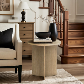 Sunvega Antique Cream Nightstand with Spindle Legs and Spacious Drawer Storage