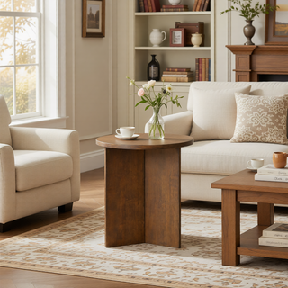 Sunvega Antique Cream Nightstand with Spindle Legs and Spacious Drawer Storage