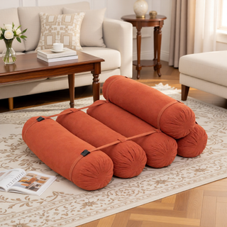 Sunvega Adjustable Corduroy Floor Sofa with Pillows for Versatile Multi-Person Lounging