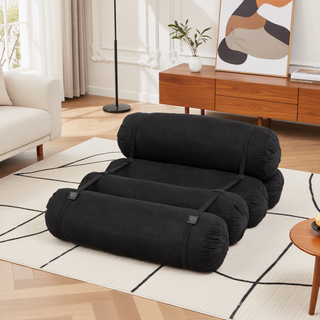 Sunvega Adjustable Corduroy Floor Sofa with Pillows for Versatile Multi-Person Lounging