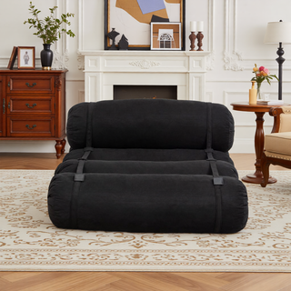 Sunvega Adjustable Corduroy Floor Sofa with Pillows for Versatile Multi-Person Lounging
