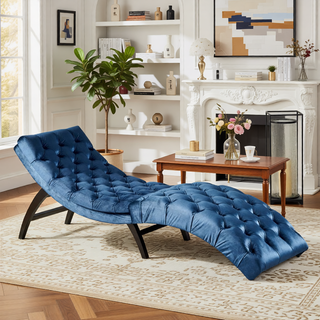 Sunvega Elegant Tufted Velvet Chaise Lounge for One-Person Relaxation