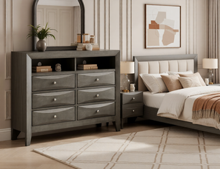 Sunvega Dark Brown Tufted Polyurethane Upholstered King Size Bed Frame