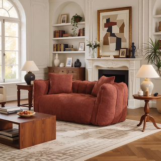 Sunvega Super Soft Chenille Bean Bag Chair with Armrests for Living Room