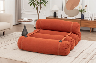Sunvega Adjustable Corduroy Floor Sofa with Pillows for Versatile Multi-Person Lounging
