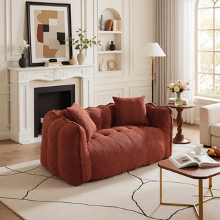 Sunvega Super Soft Chenille Bean Bag Chair with Armrests for Living Room