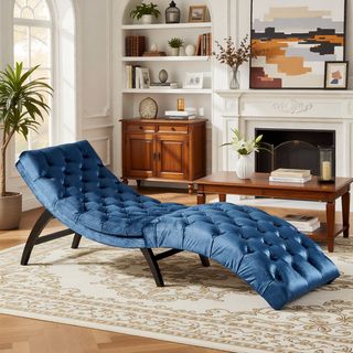 Sunvega Elegant Tufted Velvet Chaise Lounge for One-Person Relaxation