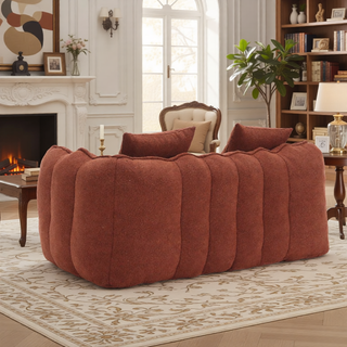 Sunvega Super Soft Chenille Bean Bag Chair with Armrests for Living Room