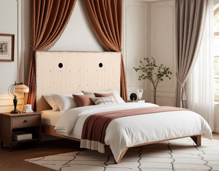 Sunvega Dark Brown Tufted Polyurethane Upholstered King Size Bed Frame