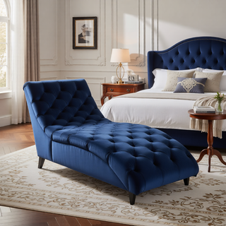 Sunvega Elegant Tufted Velvet Chaise Lounge for One-Person Relaxation