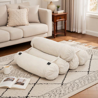 Sunvega Adjustable Corduroy Floor Sofa with Pillows for Versatile Multi-Person Lounging