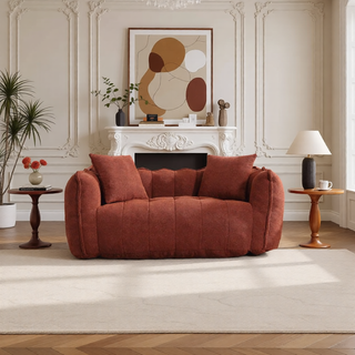Sunvega Super Soft Chenille Bean Bag Chair with Armrests for Living Room