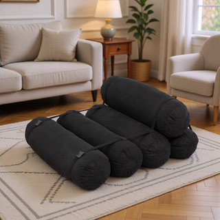 Sunvega Adjustable Corduroy Floor Sofa with Pillows for Versatile Multi-Person Lounging