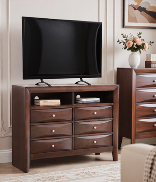 Sunvega Dark Brown Tufted Polyurethane Upholstered King Size Bed Frame