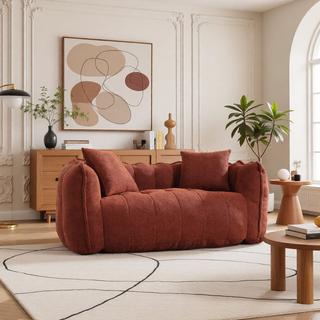 Sunvega Super Soft Chenille Bean Bag Chair with Armrests for Living Room