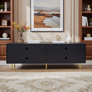 Sunvega Wall Mounted Floating 80 Inch TV Stand with LED Lights and Charging Station