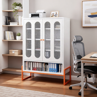 Sunvega Elevated Shoe Cabinet with Adjustable Shelves and Butterfly Doors