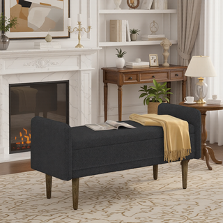 Sunvega Modern Velvet Storage Stool with Hidden Space for Living Room Bedroom