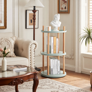 Sunvega 360° Rotating Bookshelf with Bonus Bookends for Living Room Bedroom Kitchen