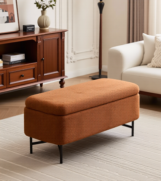 Sunvega Upholstered Storage Bench with Lift Top for Living Room Bedroom