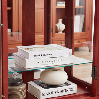Sunvega Exquisite and Refined Lighted Glass Curio Display Cabinet with Illuminated Multilayer Design
