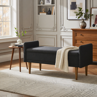Sunvega Modern Velvet Storage Stool with Hidden Space for Living Room Bedroom