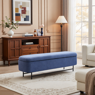 Sunvega Upholstered Storage Bench with Lift Top for Living Room Bedroom