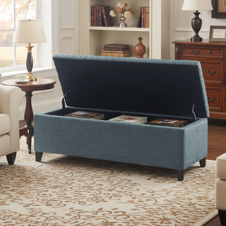 Sunvega Upholstered Tufted Storage Bench with Soft Close Lid and Interior Space