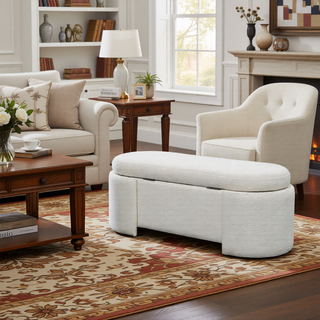 Sunvega Antique Cream Nightstand with Spindle Legs and Spacious Drawer Storage