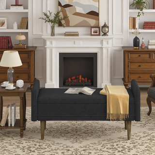 Sunvega Modern Velvet Storage Stool with Hidden Space for Living Room Bedroom