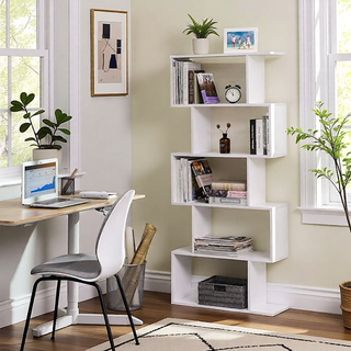 Sunvega Three-Tier Minimalist Shelving Unit with Grid Pattern for Home Storage