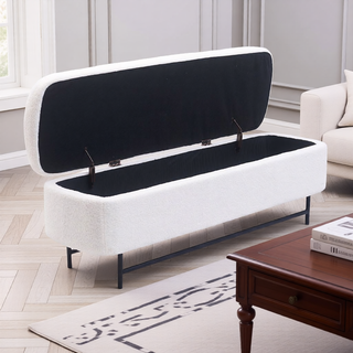 Sunvega Upholstered Storage Bench with Lift Top for Living Room Bedroom