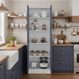 Sunvega Black Multistorage Pantry Cabinet with One Drawer and Two Shelves