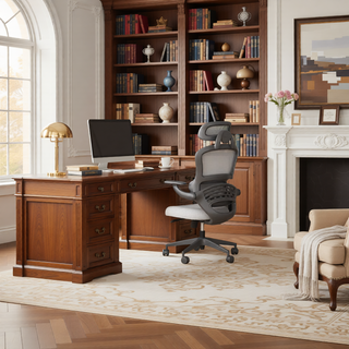Sunvega 114 Inch Industrial L-Shaped Computer Desk with Power Outlets USB-C and 6 Fabric Drawers