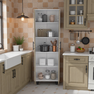 Sunvega Black Multistorage Pantry Cabinet with One Drawer and Two Shelves