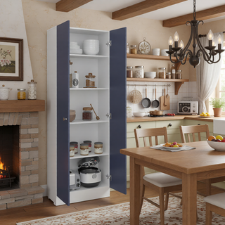 Sunvega Black Multistorage Pantry Cabinet with One Drawer and Two Shelves
