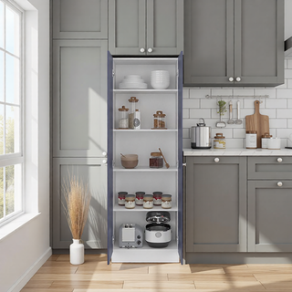 Sunvega Black Multistorage Pantry Cabinet with One Drawer and Two Shelves
