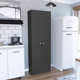 Sunvega Black Multistorage Pantry Cabinet with One Drawer and Two Shelves