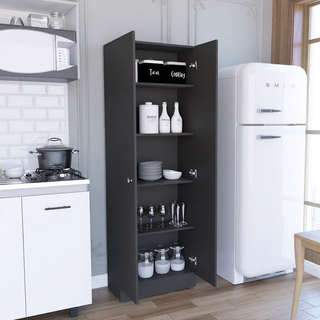 Sunvega Black Multistorage Pantry Cabinet with One Drawer and Two Shelves