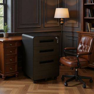 Sunvega 2 Drawer Mobile File Cabinet with Lock for Legal Letter A4 Size
