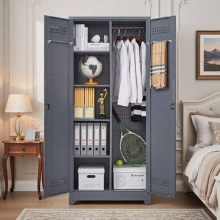 Sunvega Heavy Duty Steel Storage Cabinet With Locking Doors and Adjustable Shelves