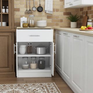 Sunvega Black Multistorage Pantry Cabinet with One Drawer and Two Shelves