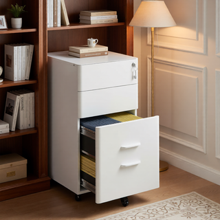 Sunvega 2 Drawer Mobile File Cabinet with Lock for Legal Letter A4 Size