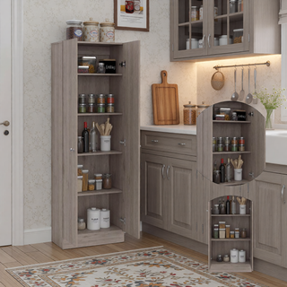 Sunvega Black Multistorage Pantry Cabinet with One Drawer and Two Shelves