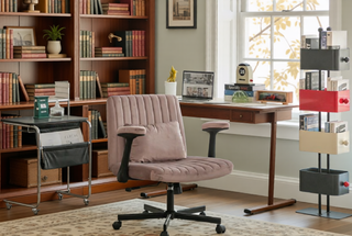 Sunvega Orange Criss Cross Armrest Office Chair with Wheels for Home Office